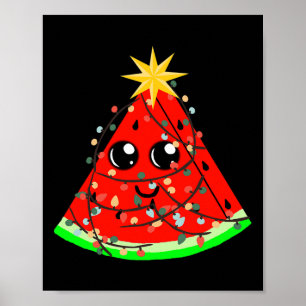 Watermelon Fruit Hawaiian Xmas Summer Christmas In Poster