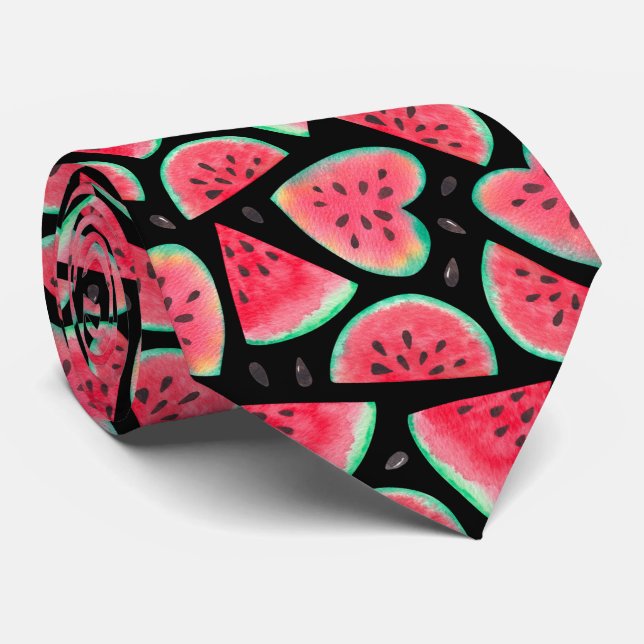 Watermelon Fruit Pattern Necktie (Rolled)