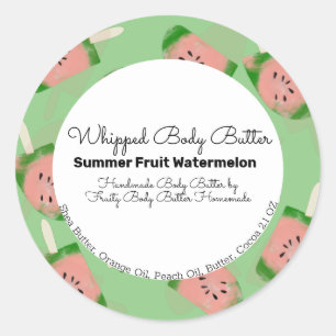 Watermelon Fruit Pop Body Butter Bath Branding Classic Round Sticker