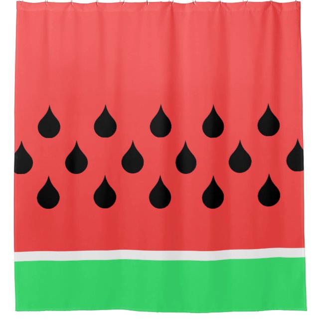 watermelon fruit slice summer shower curtain (Front)