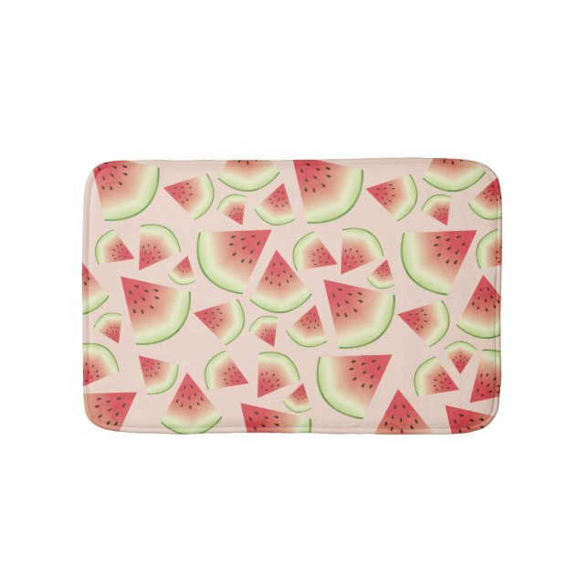 Watermelon Fruit Slices Pattern Bath Mat (Front)