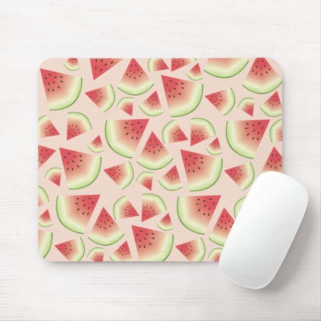Watermelon Fruit Slices Pattern Mouse Pad (With Mouse)