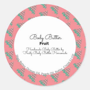 Watermelon Fruit Summer Body Butter Bath Branding Classic Round Sticker