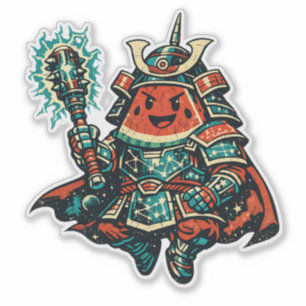 Watermelon Galaxy Shogun — Vintage Cosmic Samurai