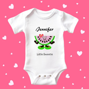 Watermelon girl baby bodysuit