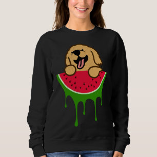 Watermelon Golden Retriever, Dog Lover, Summer Fru Sweatshirt
