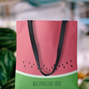 Watermelon Graphic Personalised Pink and Green Tote Bag