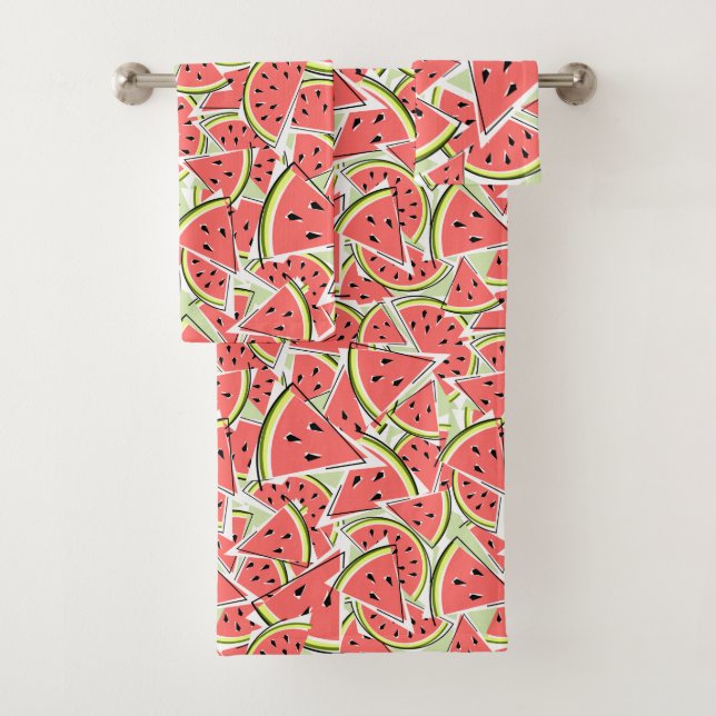 Watermelon Green Bath Towel Set (Insitu)