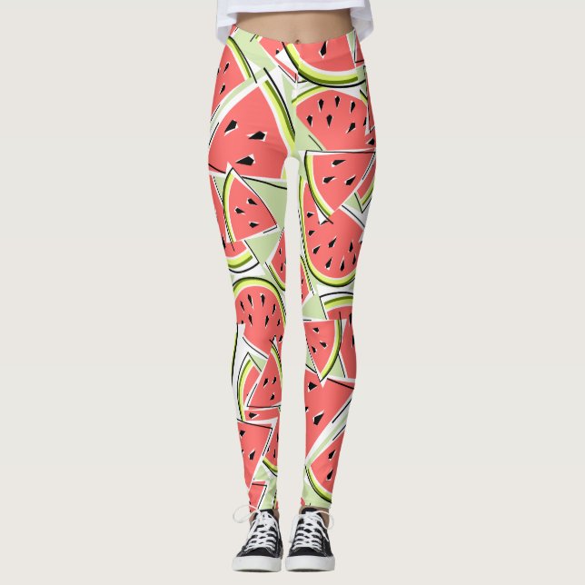 Watermelon Green leggings (Front)