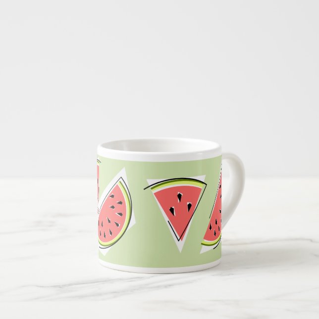 Watermelon Green Line Espresso Cup (Front Right)