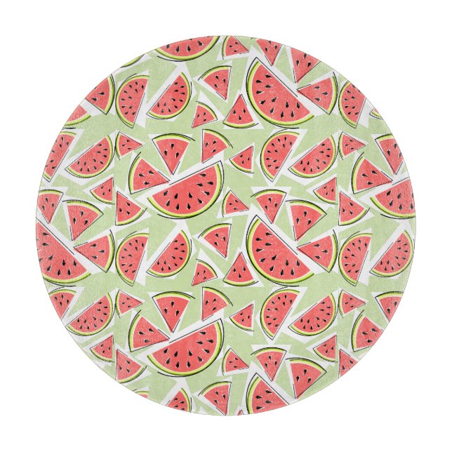 Watermelon Green Multi cutting board round (Front)