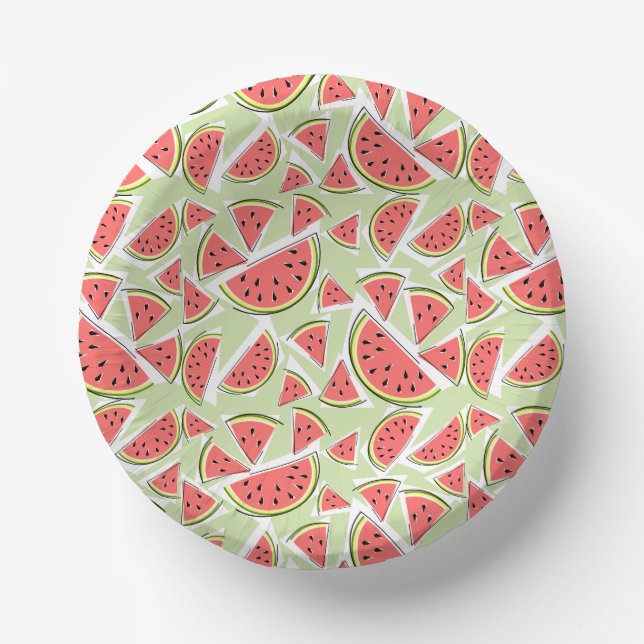 Watermelon Green Multi  Paper Plate (Front)