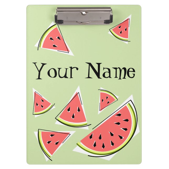 Watermelon Green Pieces Name Clipboard (Front)