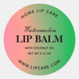 Watermelon Green Pink Gradient Lip Balm Labels