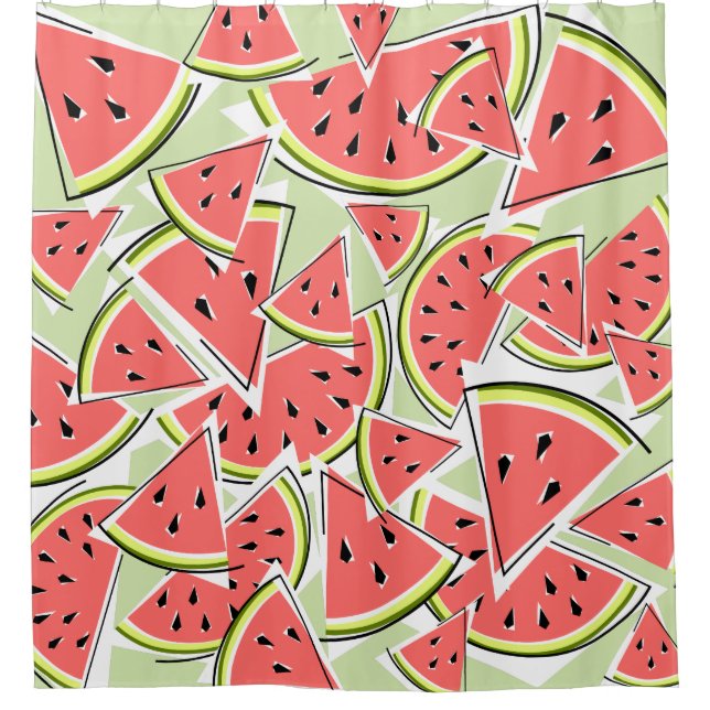 Watermelon Green shower curtain (Front)