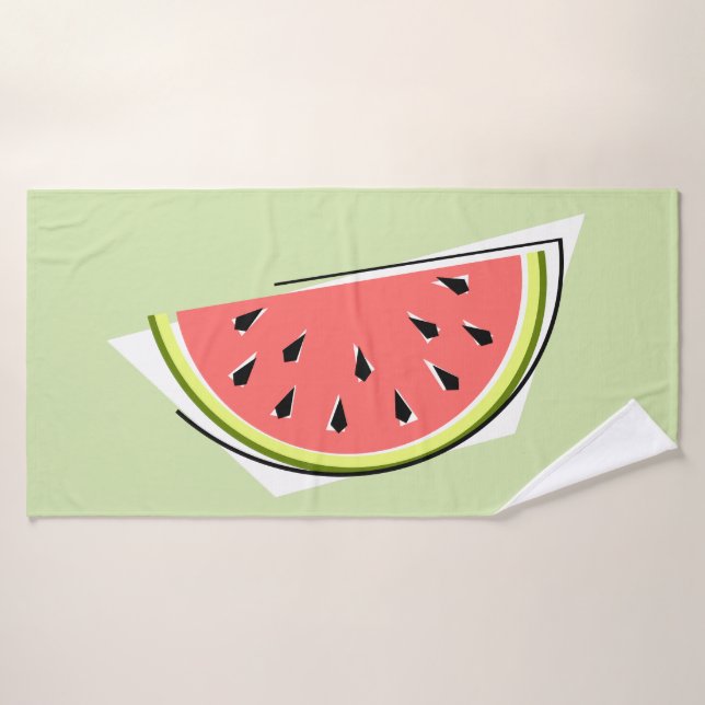 Watermelon  Green Slice Bath Towel (Bath Towel)