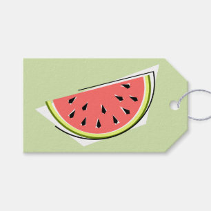 Watermelon Green Slice Happy Birthday gift tag