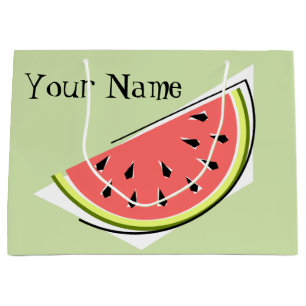 Watermelon Green Slice Name Large Gift Bag