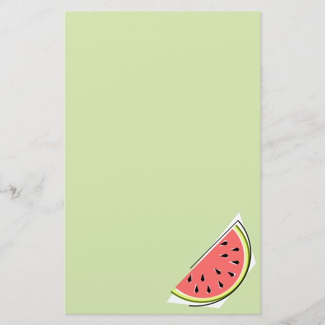 Watermelon Green Slice Stationery (Front)