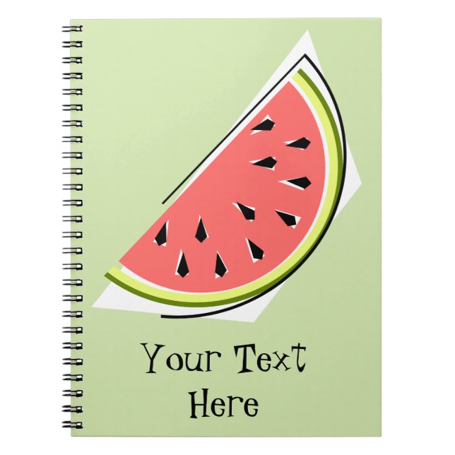 Watermelon Green Slice Text Notebook (Front)