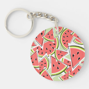Watermelon Green Text double-sided Key Ring