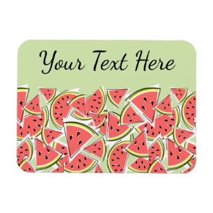 Watermelon Green Text Magnet