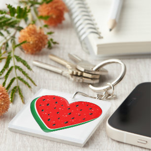 Watermelon Heart Valentine's Day Free Palestine Key Ring