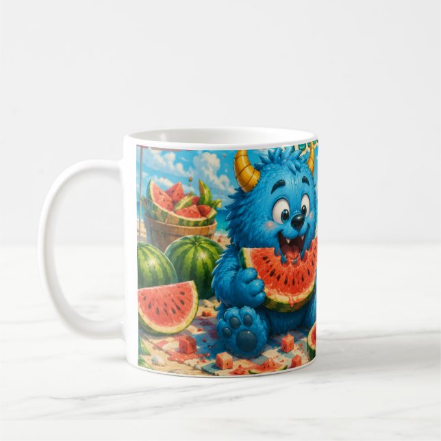 Watermelon Heaven Monster Beach Feast Coffee Mug (Left)