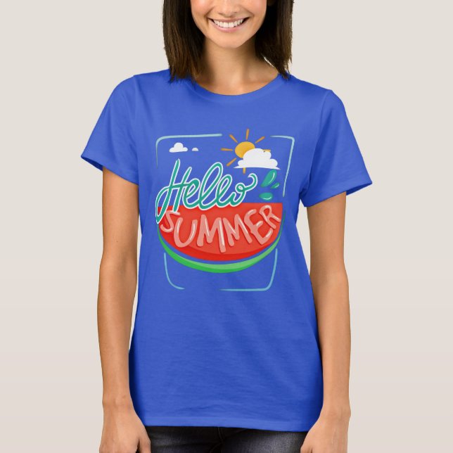 Watermelon Hello Summer T-Shirt (Front)