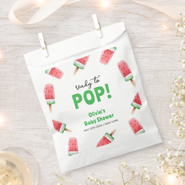 Watermelon Ice Cream Popcicle Baby Shower Favour Bags (Clipped)