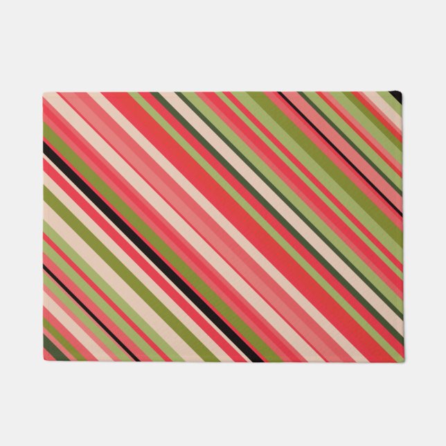 Watermelon-Inspired Stripes Doormat (Front)