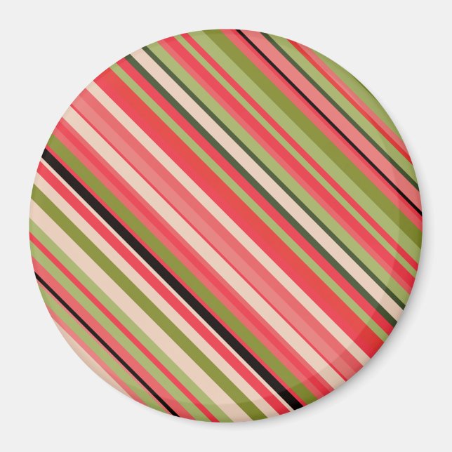 Watermelon-Inspired Stripes Magnet (Front)
