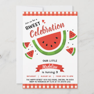 Watermelon Invitation for Birthday Party Fruit