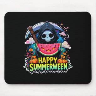 Watermelon Jack-o-lantern Happy Summerween Skeleto Mouse Pad