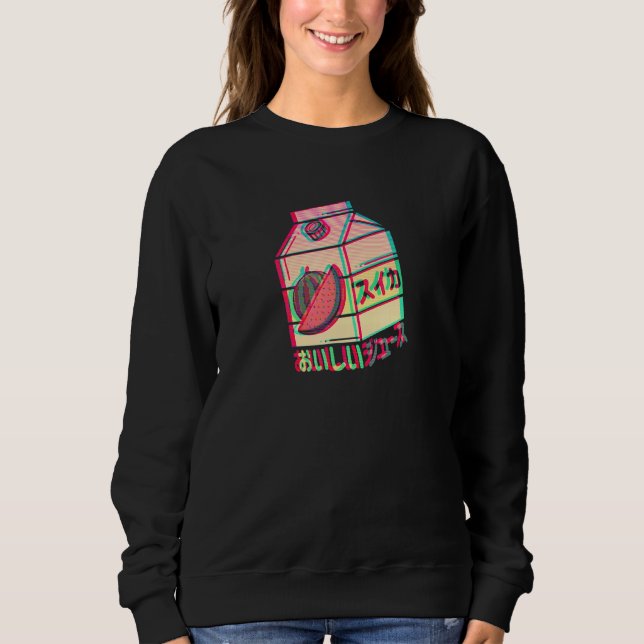 Watermelon Japan Aesthetic Vaporwave Lemonade Sweatshirt (Front)