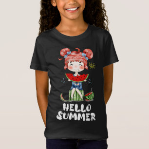 Watermelon Kawaii Anime Girl Hello Summer Fruit Me T-Shirt
