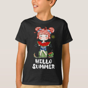 Watermelon Kawaii Anime Girl Hello Summer Fruit Me T-Shirt