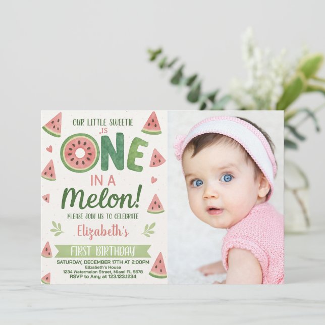 Watermelon Kids Birthday Invitation & Party Decor (Standing Front)