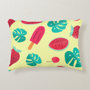 Watermelon leaves strawberry decorative cushion