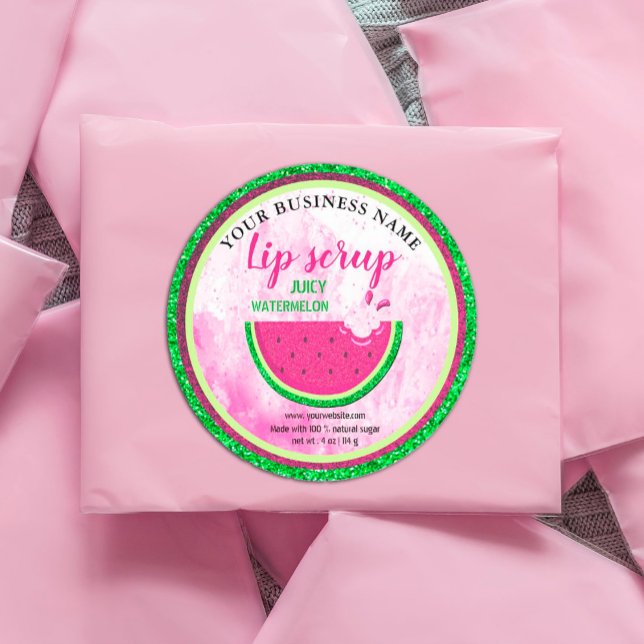 watermelon lip scrub classic round sticker (Creator Uploaded)