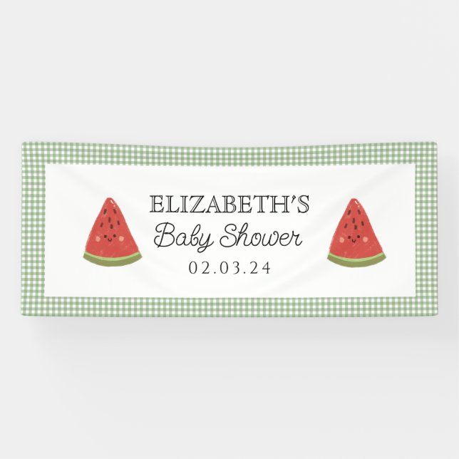 Watermelon Little Sweet Melon Baby Shower Banner (Horizontal)