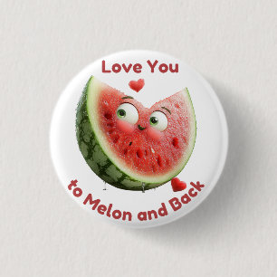 Watermelon Love: Sweet & Juicy Heart 3 Cm Round Badge