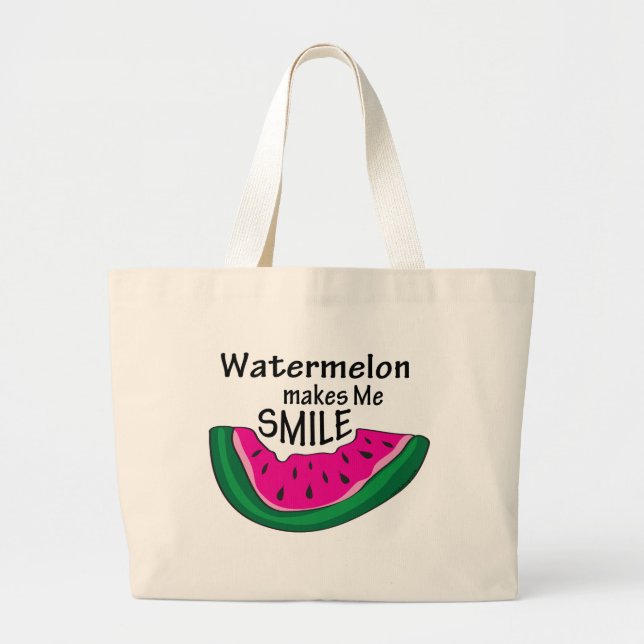 Watermelon Makes Me Smile Tote Bag (Front)
