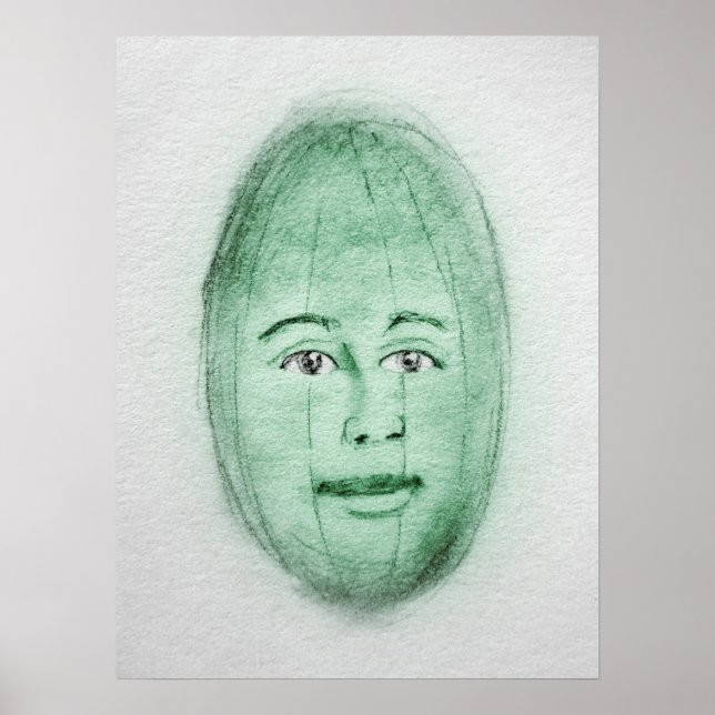 Watermelon Man Poster - Weird Fruit Wall Art Print (Front)