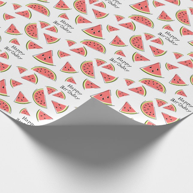 Watermelon Multi Happy Birthday wrapping paper (Corner)