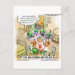 Watermelon Murder Funny Tees Mugs & Gifts Postcard