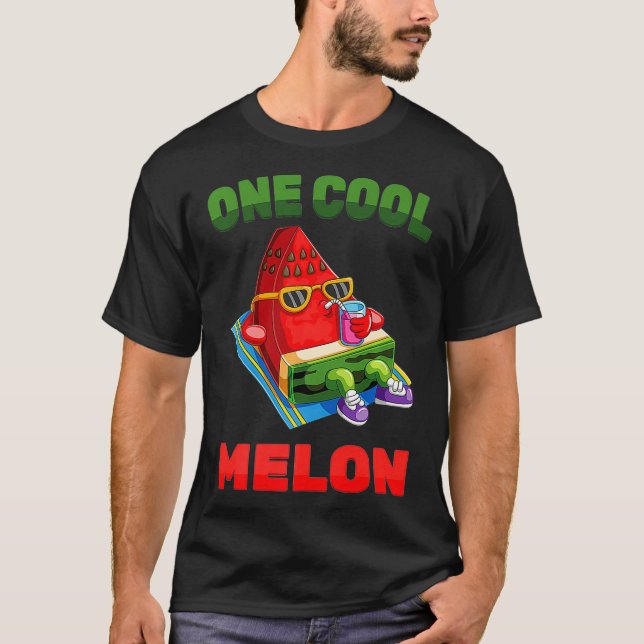 Watermelon - One Cool Melon - Summer - Vegan - Fru T-Shirt (Front)