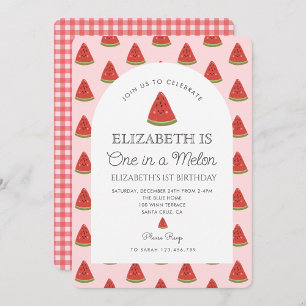 Watermelon One in a melon 1st birthday  Invitation