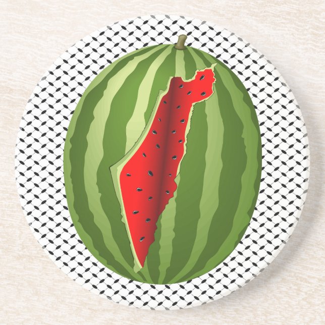 Watermelon Palestine Map Slice Coaster (Front)