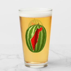 Watermelon Palestine Map Slice Glass